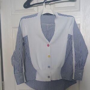Gabby Isabella Blue and White Striped Top